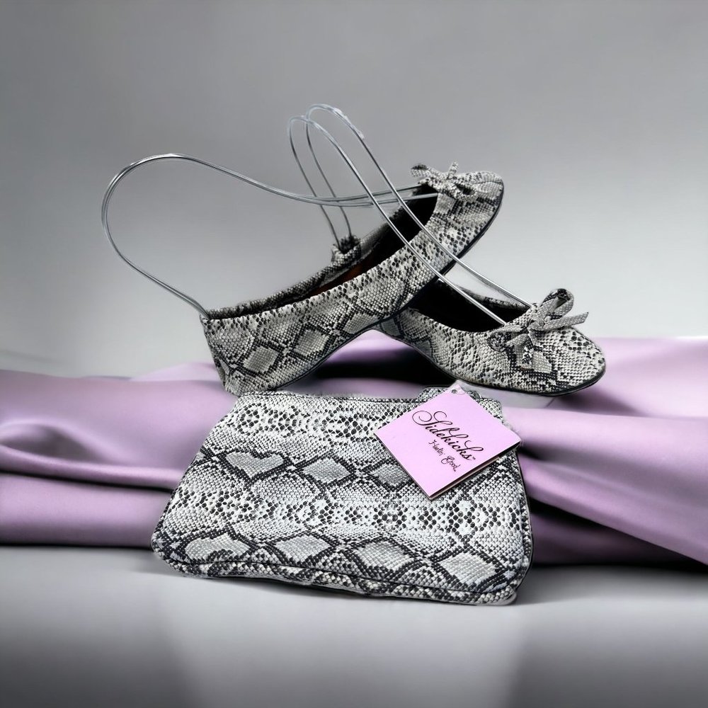 Sidekicks Ballet Snake Reptile Print Comfort Slippers 5-6.5